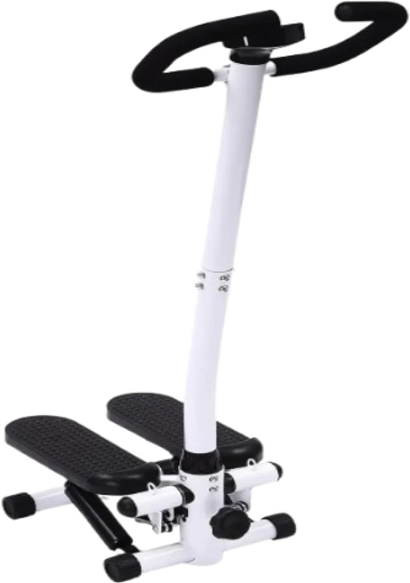 Cellista LCD Mini Fitness Stepper met Handvat - Cardio Stepper met Weerstandsbanden - Thuistrainer voor Afvallen en Conditie - Max. 150 kg