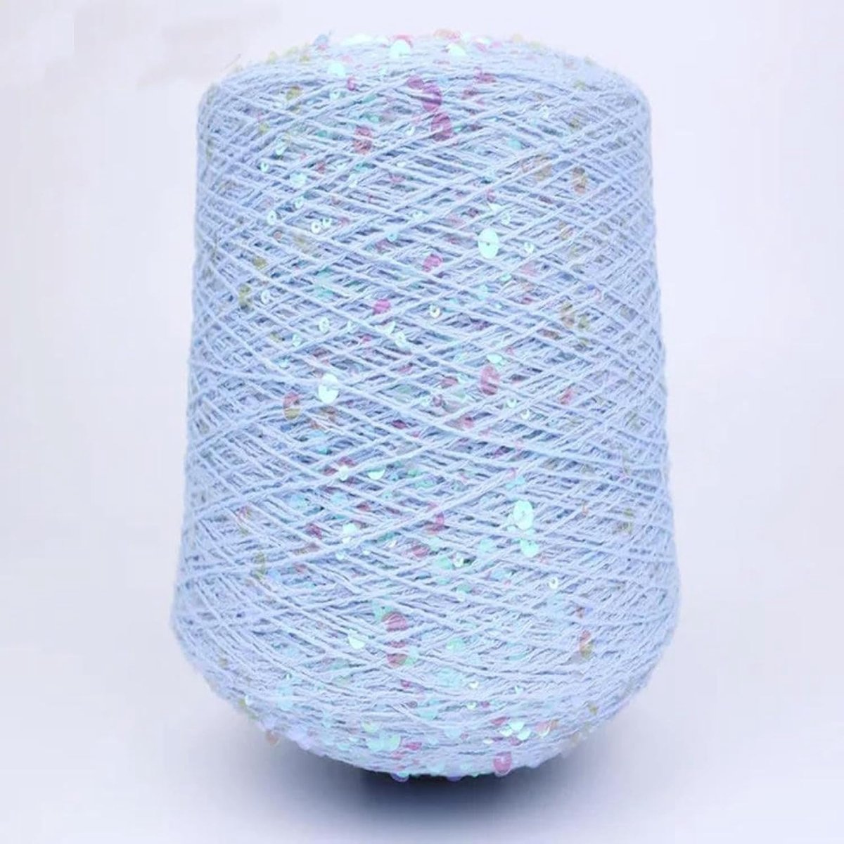 Breigaren met pailletten - Haakdraad glanzend - Knutselprojecten maken - Katoen met decoratie - 50 gram 140 meter - Wit zilver