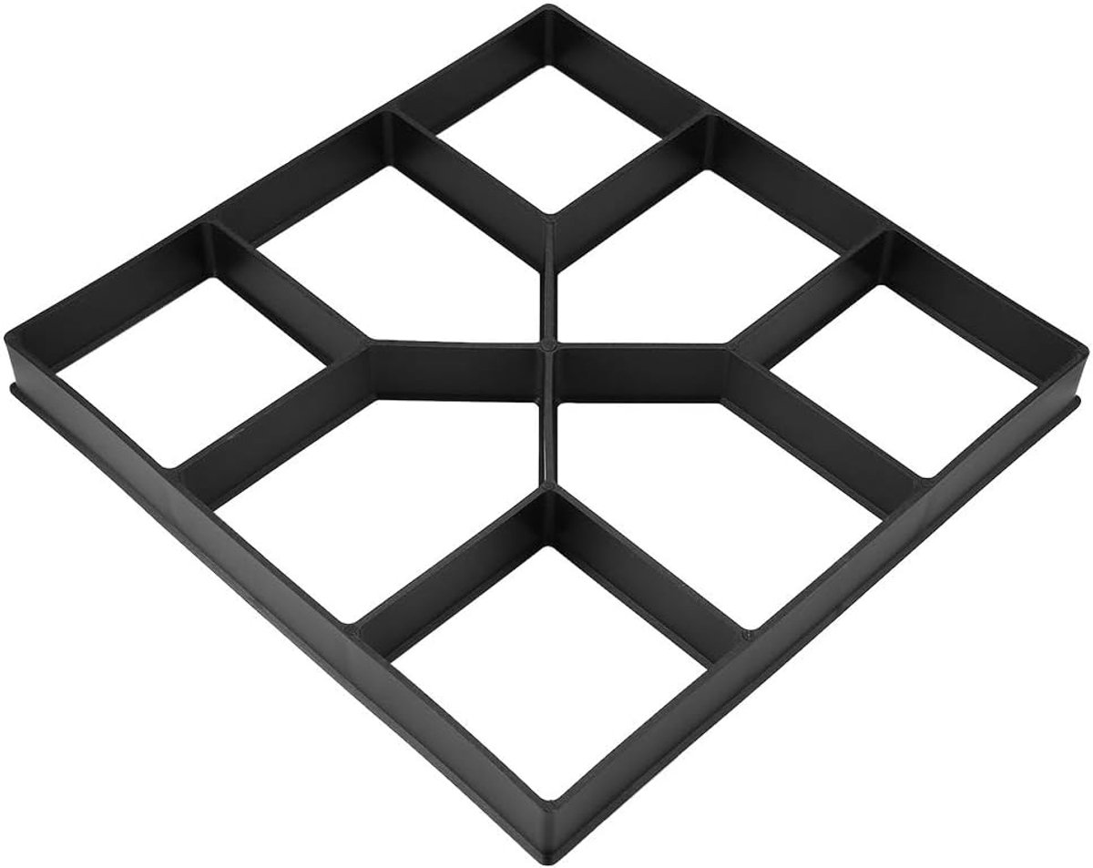 Betonmalen Pad - Stapsteen Vorm - Tuinpad Aanleggen - Herbruikbaar Plastic - 40x40 cm - Zwart