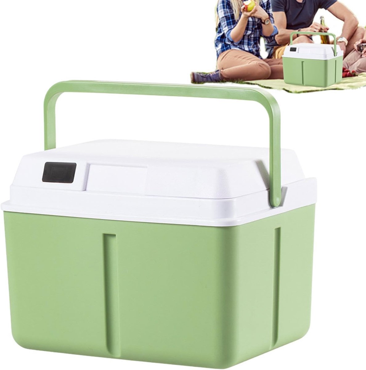 Geïsoleerde Koeler - Harde Koelbox - Buitenactiviteiten Opslag - Temperatuurdisplay - 5 Liter - Grijs