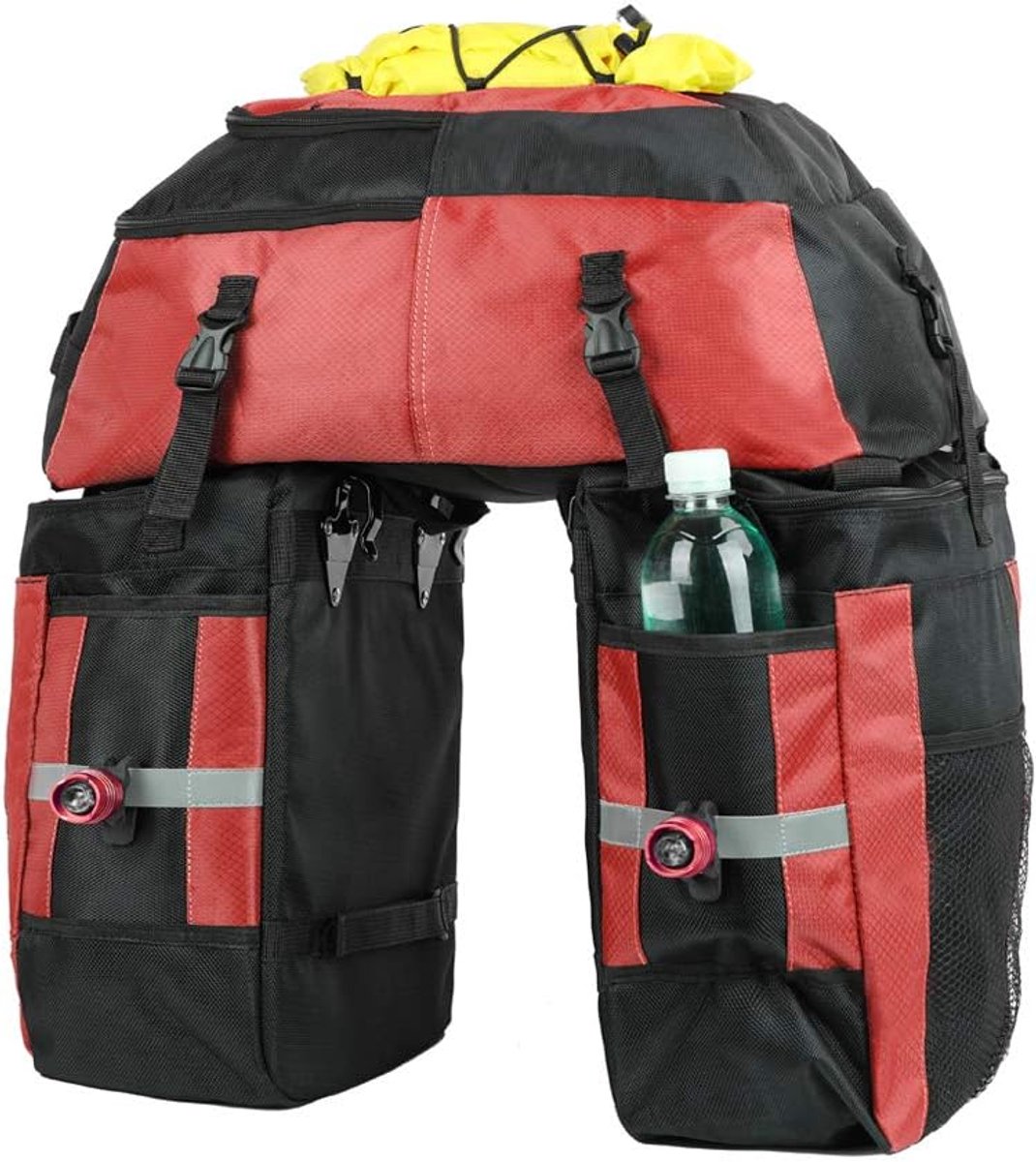 Fietstas Set - Bagagedrager Tas - Lange Fietstochten - 3-in-1 Systeem - 70 Liter - Rood