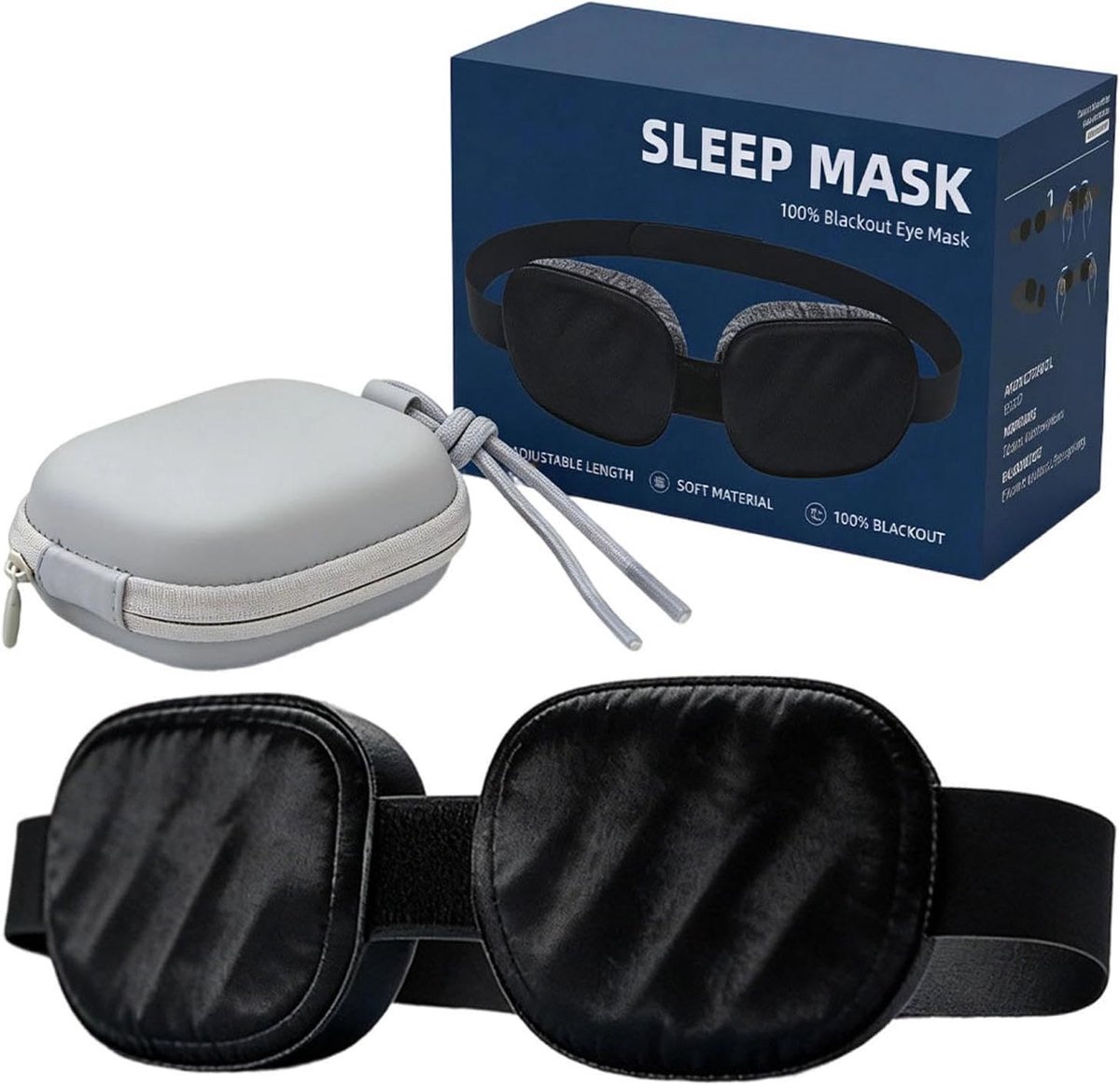 Slaapmasker - Oogmasker - Licht blokkeren - 3D voorgevormd ontwerp - Verstelbaar - Zwart