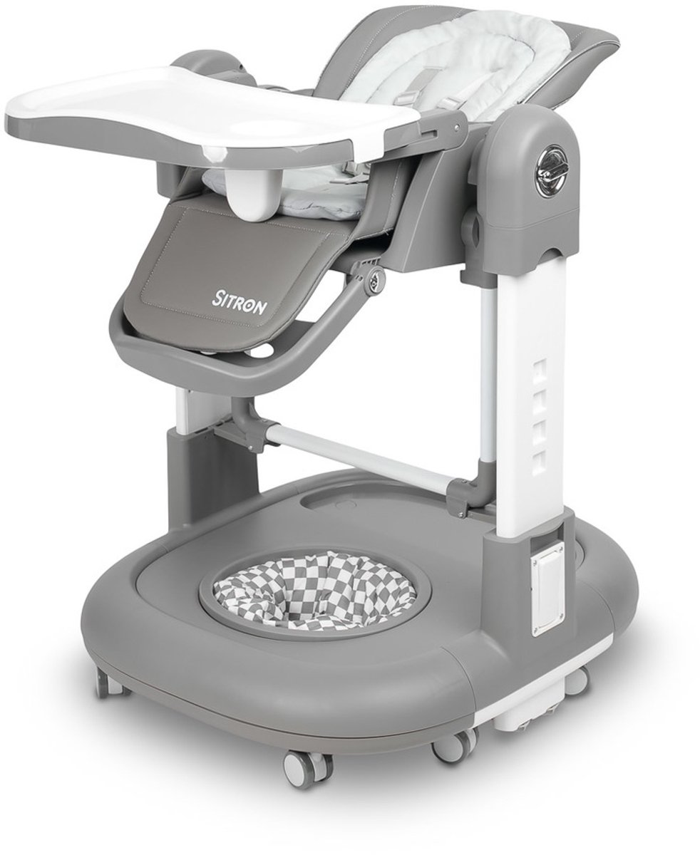 CARETERO Sitron 3-in-1 kinderstoel grijs - Schommel looprek
