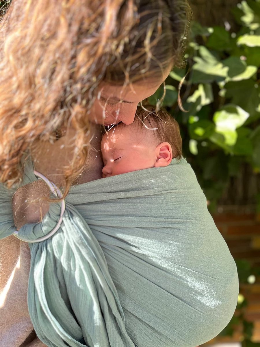 Schoudertas - Draagdoek - Baby Dragen - Ademend Bamboe - 165 x 80 cm - Munt