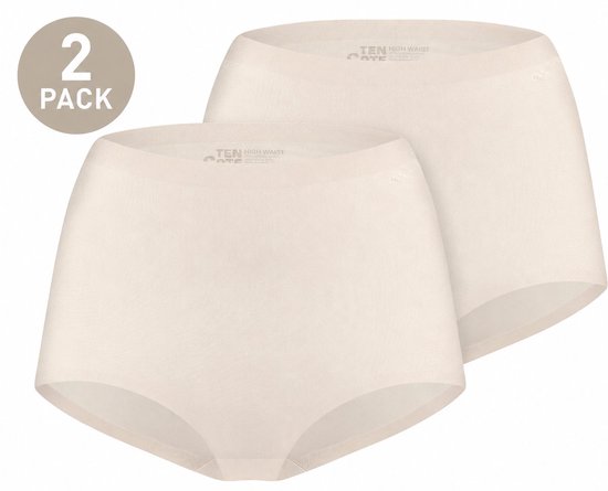 ten Cate Dames High Waist – Secrets – 2-Pack – Coconut– Maat M– Naadloos & Comfortabel Ondergoed – Fluweelzachte Afwerking – Voordeelverpakking