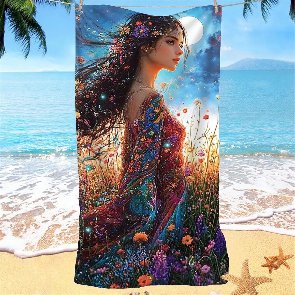 Strandlaken XXL - Grote handdoek - Zon genieten - Zandvrij materiaal - 95 x 190 cm - Meisj