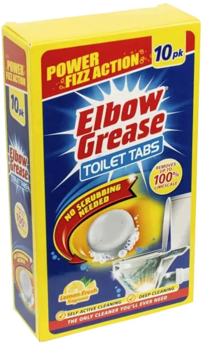ELBOW GREASE Toilet - Schoonmaaktabletten - Citroen, 10 stuks
