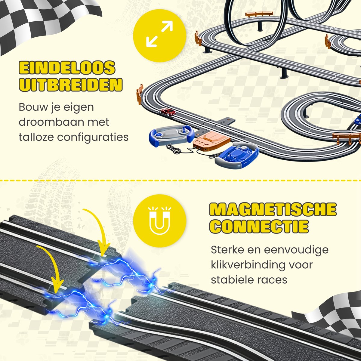 CosmoToys Elektrische Racebaan - Incl. Verkeersbordenset - Auto Speelgoed - voor Kinderen - Autobaan Speelgoed - Kinderspeelgoed - 13,0M Lang - Infinite Track — afbeelding 9