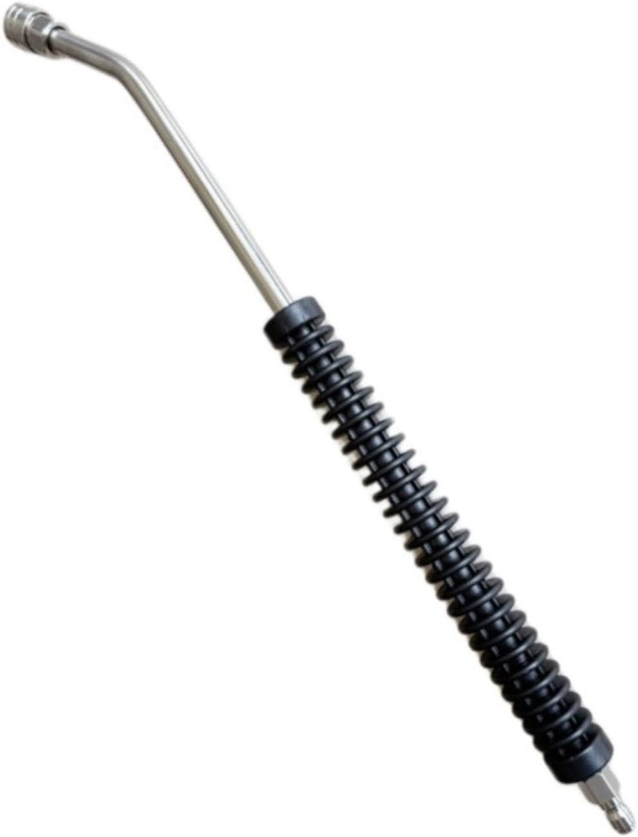 Hogedrukreiniger Verlengstaaf - Sproeier Verlengstuk - Opritten Reinigen - Roestvrijstalen Constructie - 57 cm - Zwart