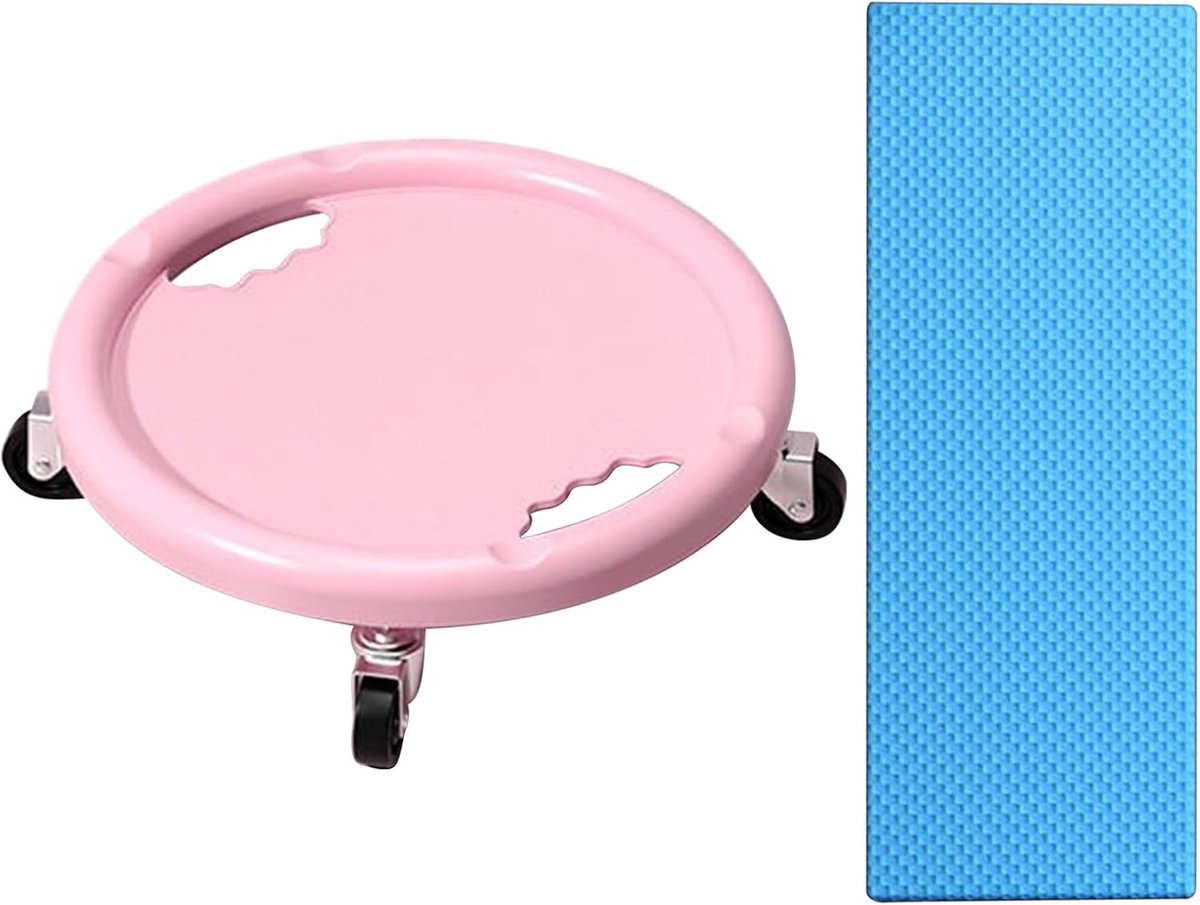 Ab Roller Wiel - Buiktrainer Set - Core Training - 360 Graden Draaibaar - 28x28x8 cm - Roze