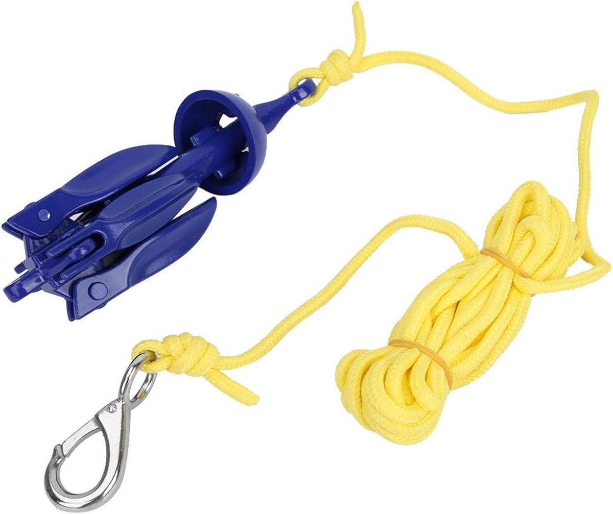 Ankerset - Opvouwbaar anker - Watersport - Inclusief 5m touw - 1.5 kg - Grijs