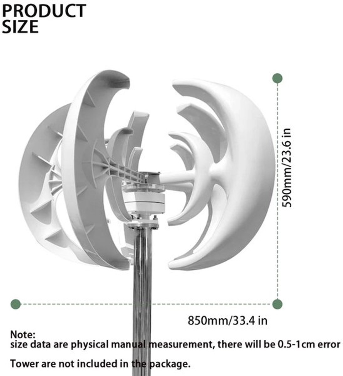 12V Windturbine Set – Verticale As Turbine – Windgenerator – Zonne-energie Kit – Accupack – 3000W Vermogen – MPPT Laadregelaar & 220V Omvormer