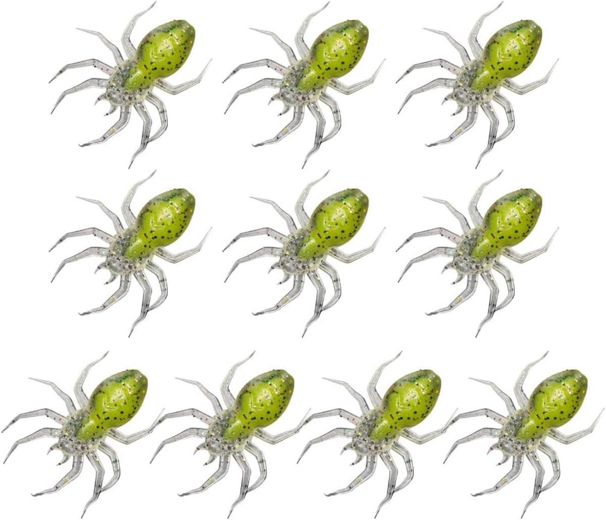 Zachte Vissen Lokken - Kunstmatige Spinnen - Outdoor Vissen - Hoge Simulatie - 10 Stuks - Groen