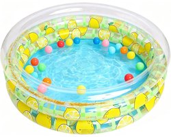 Opblaasbaar zwembad - Waterpret speelgoed - Buiten spelen - Sterk flexibel ontwerp - 114 x 30 cm - Citroen