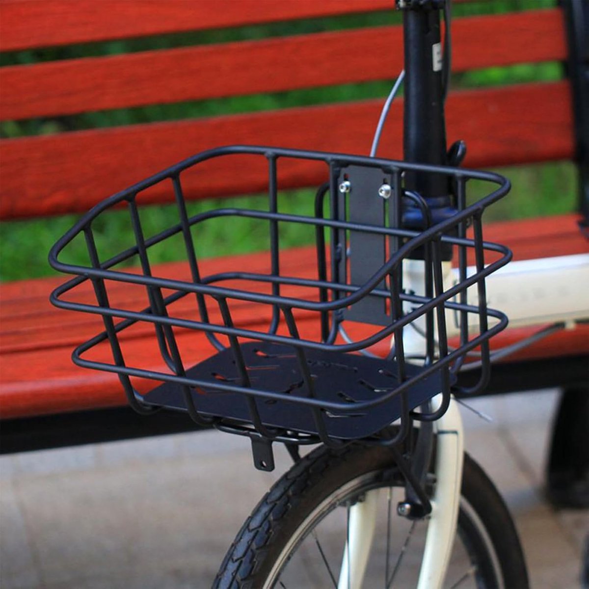 Fietsmand Vooraan - Bagagedrager Mand - Boodschappen Vervoeren - Zonder Boren Montage - 34 x 26.5 cm - Zilver
