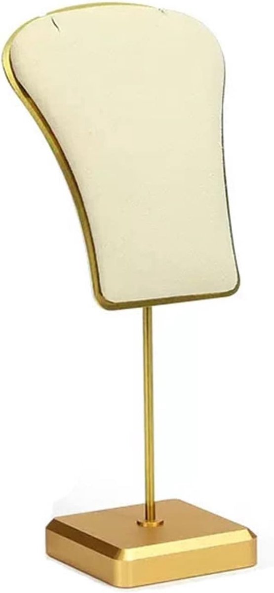 Metalen sieradenstandaard - Ketting display - Sieraden organiseren - Microvezel ontwerp - Compact formaat - Wit