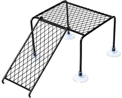 Zonneplatform Schildpad - Rustplek Aquarium - Verblijf Inrichten - Stabiele Zuignap - Maat S Dock 14x15cm - Zwart