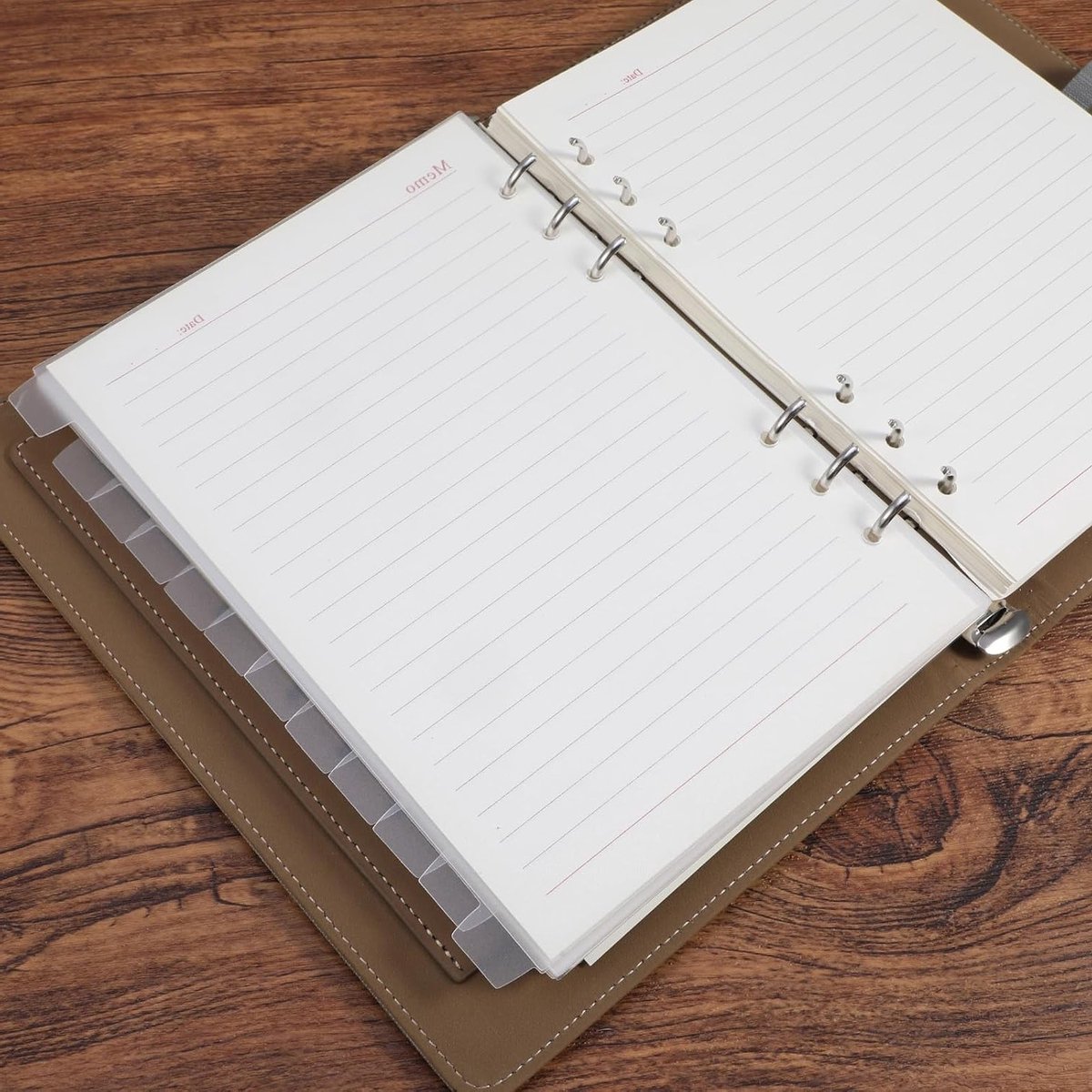 Set van 12 A5 Scheidingsbladen met 6 Gaten, Duidelijke Matte Plastic Index met Tabs en Lege Zijkanten voor Notitieboek en Planner, Herbruikbare Pagina Beschermers — cadeau in Cadeau-ideeën - foto 7
