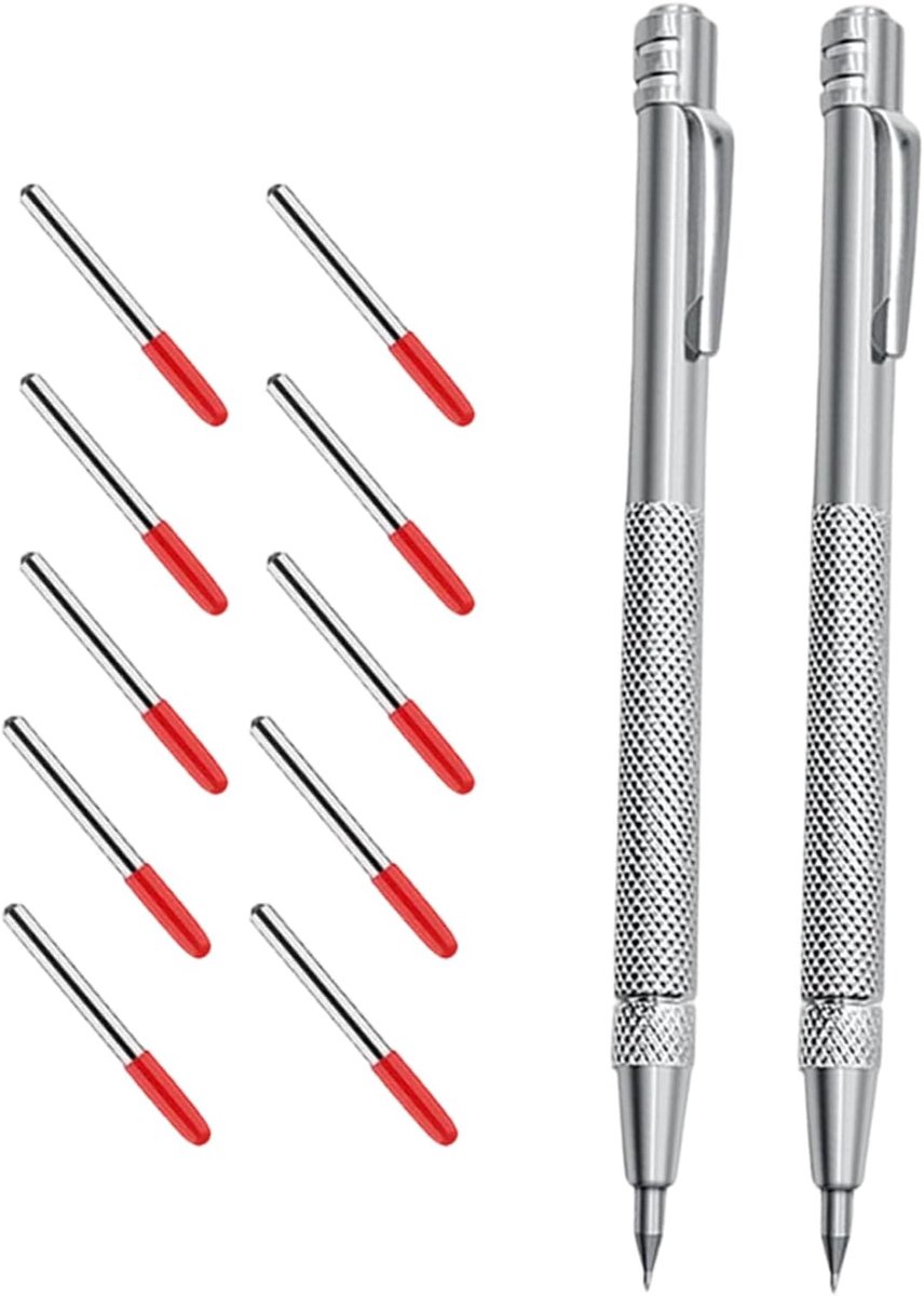 Metalen Markeerstift - Bouwmarkeringsgereedschap - Nauwkeurig Markeren - Slijtvaste Legering Punt - 2 stuks - Enkele Attribuut