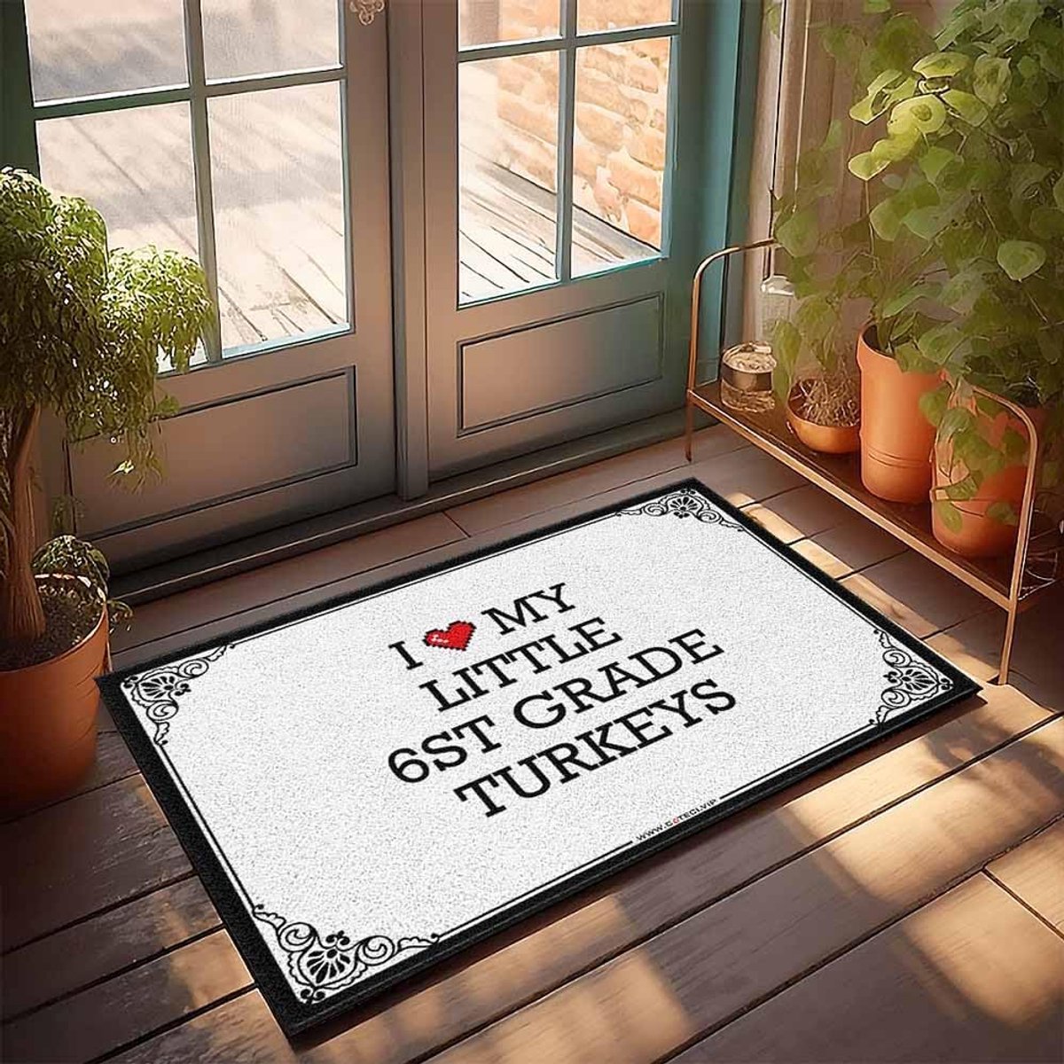 Voordeur bord - Decoratie mat - Entree opvrolijken - Antislip achterkant - 65 x 90 cm - Me