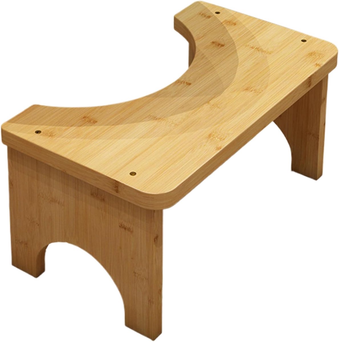 Toiletkruk Hout - Opstapje Badkamer - Ondersteuning Dagelijks - Ergonomische Zithoek - 37 x 20 cm - Houtkleur