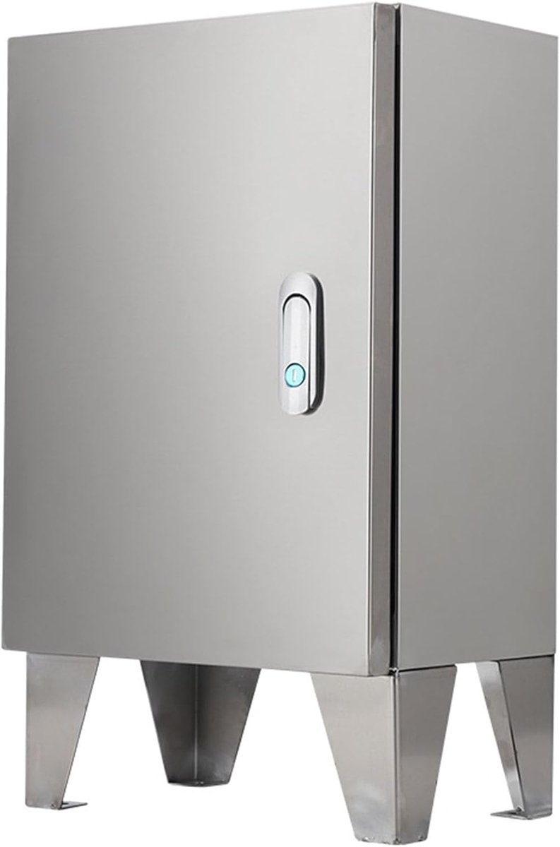 Elektrische buitenkast - Aansluitdoos metaal - Apparatuur beschermen - Vrijstaande vloermontage - IP65 waterdicht - Zilver