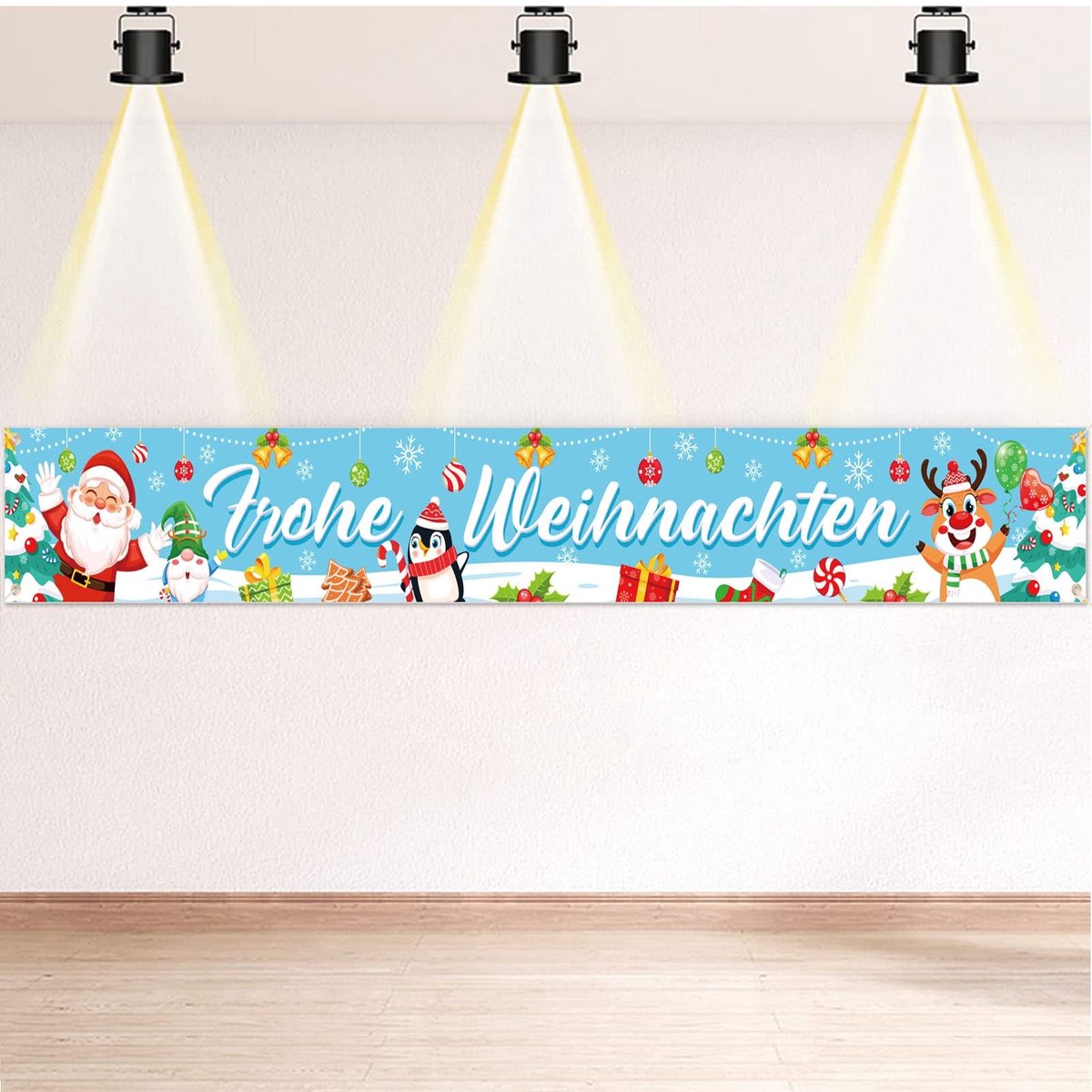 Dailygoods- Kerstbanner 270 x 35 cm - Decoratie voor buiten - Vrolijk