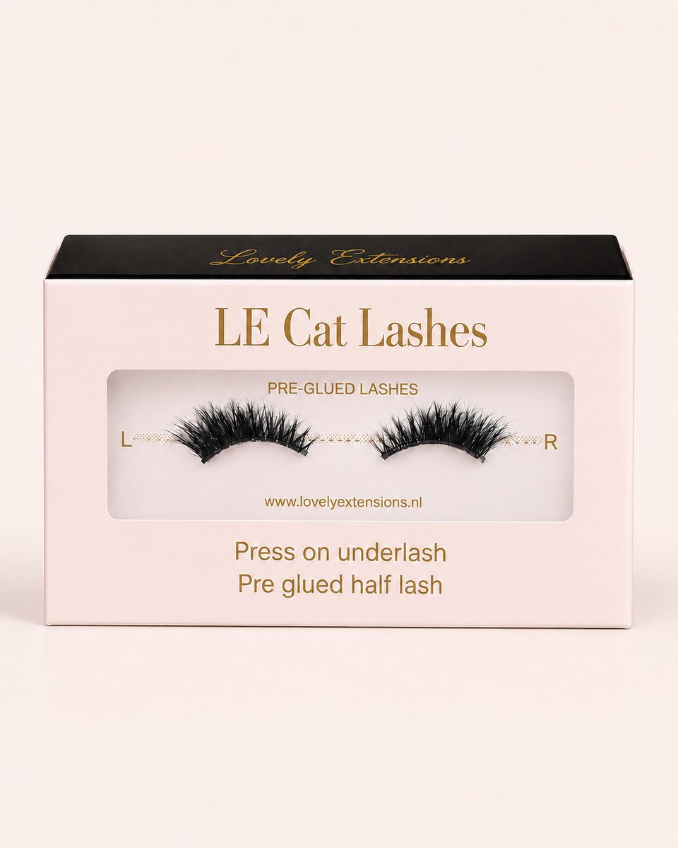 LE Cat Lashes - Press On Half Strip Lashes- Pre Glued - Wimperextensions -Cat Eye Lashes