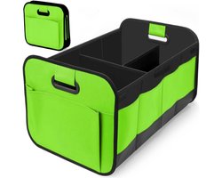 Kofferbak Organizer - Opvouwbare Box - Auto Opbergen - Verstevigd Stabiel - 3 Compartimenten - Zwart