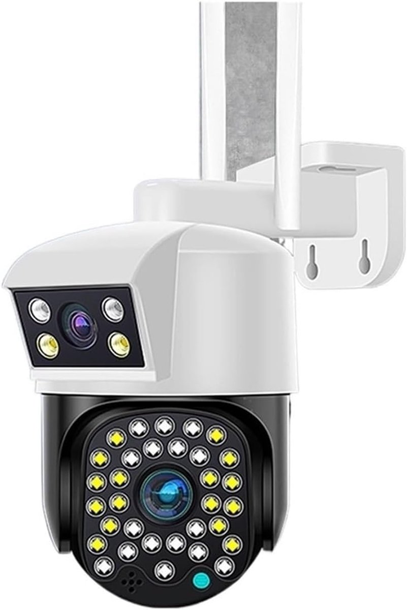 Beveiligingscamera Buiten - Woonhuis Camera - Huis Bewaken - 360 Graden Zonder Dode Hoek - 1 kg - Wit