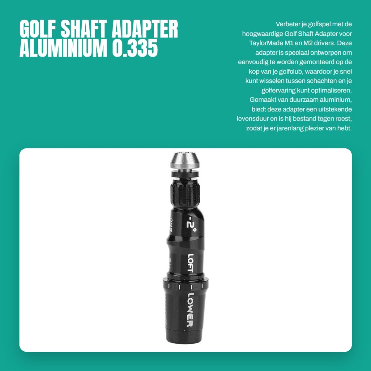 Dailygoods - Golf Shaft Adapter - Aluminium 0.335 - Geschikt voor verschillende golfclubs - Verstelbare schacht - Golfaccessoires - Verbeterde prestat...