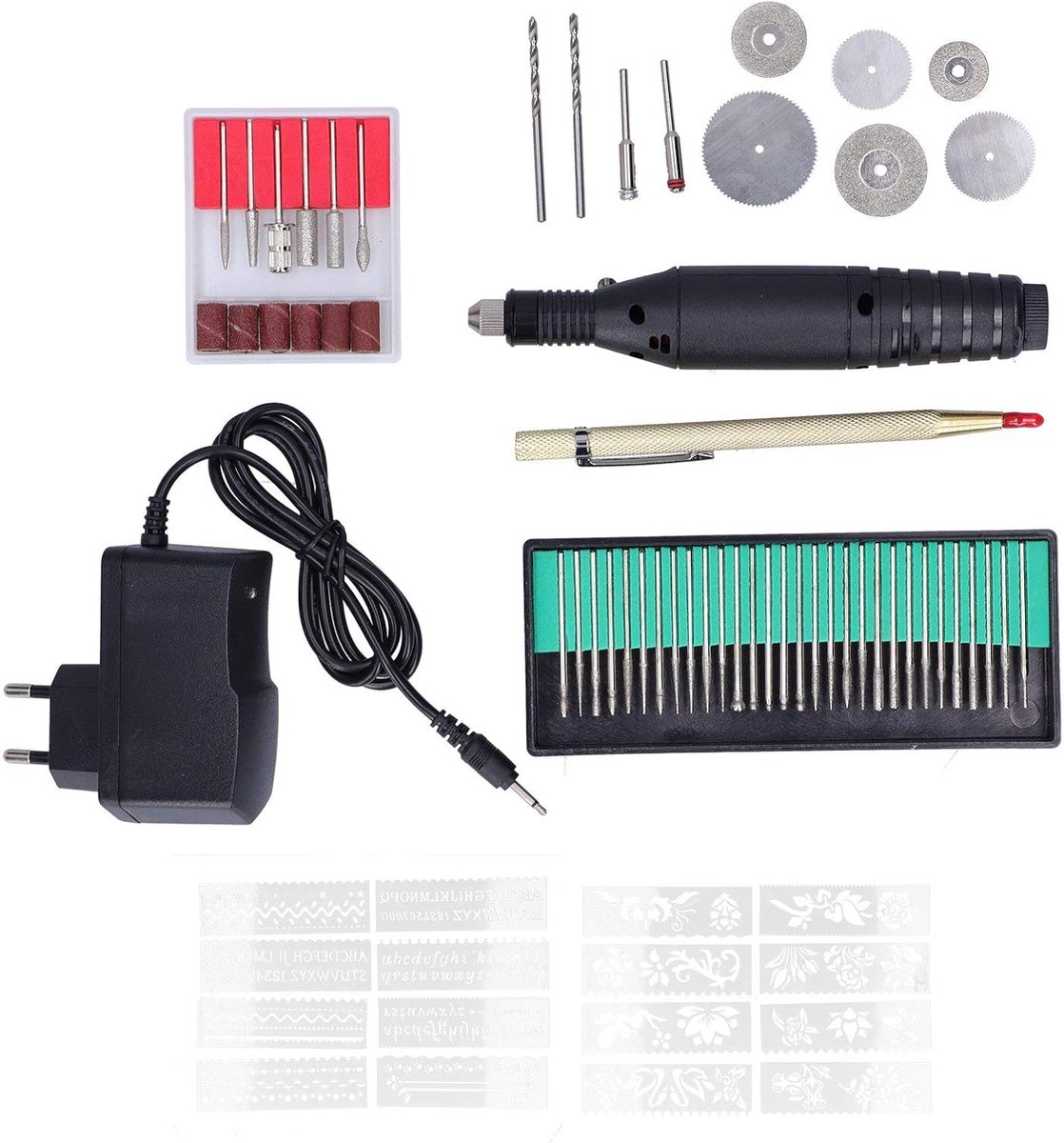 Elektrische Graveermachine - Mini Graveerpen - DIY Knutselen - Variabele Snelheid - 2.35mm Chuck - Zwart