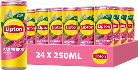 Lipton Ice Tea blik - Raspberry - met de smaak van framboos - 24 x 250 ml - Voordeelverpakking