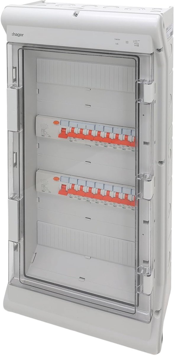 Zekeringkast Opbouw - Verdeler Kast - Elektrische Installatie - Voorbedraad IP65 - 4-rijen - Grijs