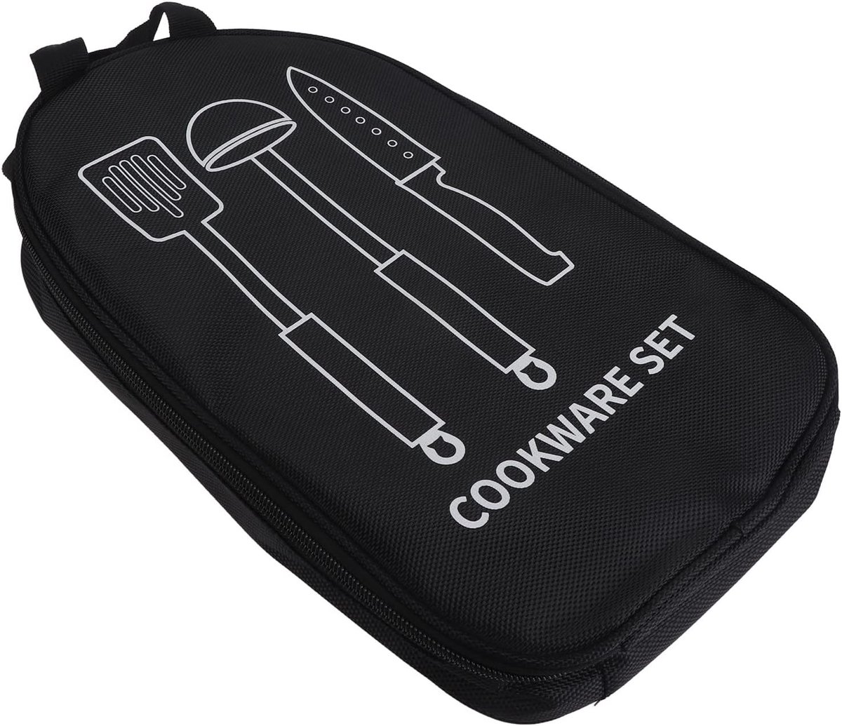 Kampeerkeuken Organizer - Opbergtas Kookgerei - Buiten Koken - Duurzaam Oxford Doek - 37 x 25 x 3 cm - Zwart