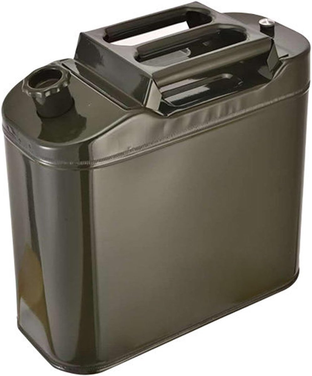 Brandstofcontainer Metaal - Jerrycan met Tuit - Reizen en Opslag - Overdrukventiel en Afneembare Slang - Diverse Maten Beschikbaar - Zilver