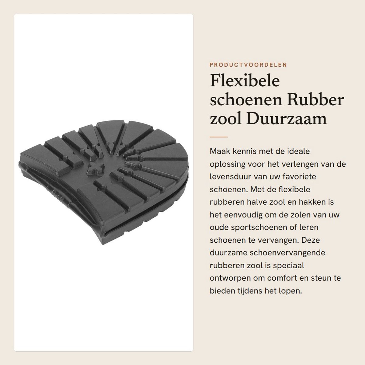 Duurzame Vervangende Rubber Zool voor Schoenen, Flexibel en Slipvast, Ideaal voor Leer en Casual Schoeisel
