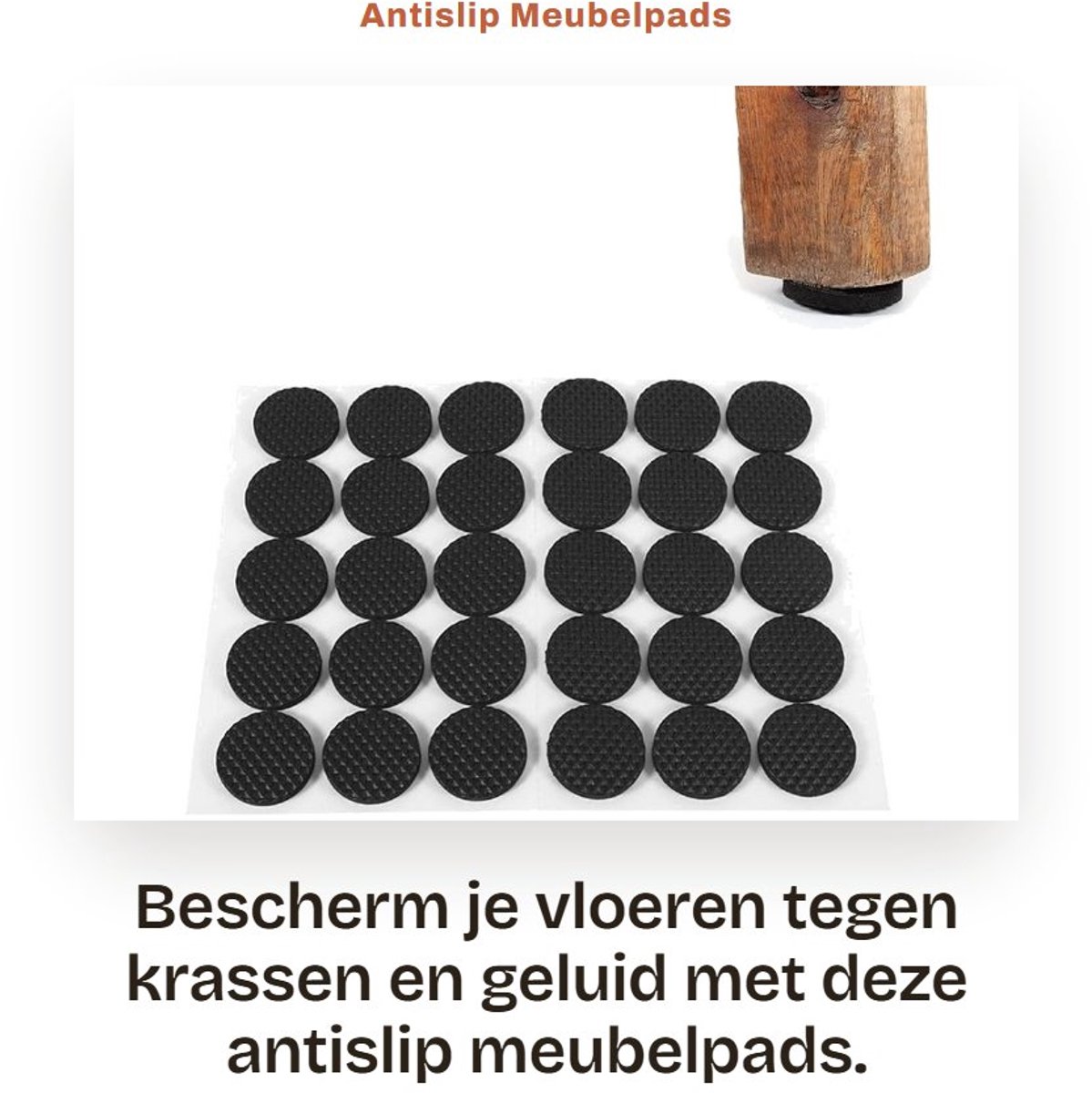 Dailygoods- Meubel Pads - 30 Stuks - Antislip - Zelfklevend - Rubber - Vloerbeschermer - Doorsnee 2,7 cm - Meubelbeschermers