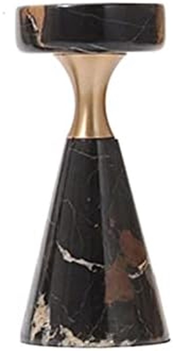 Marmeren Kandelaar - Eenvoudig Modern - Woonkamer Decoratie - Stabiele Basis - 26 cm Hoog - Wit