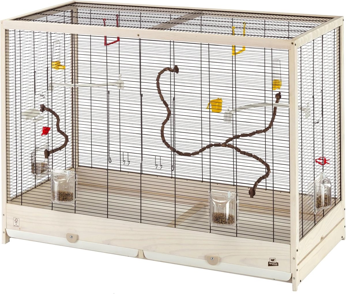 Vogelkooi - Volière Huis - Vogels Huisvesten - FSC Hout - 113x53x82 cm - Beige