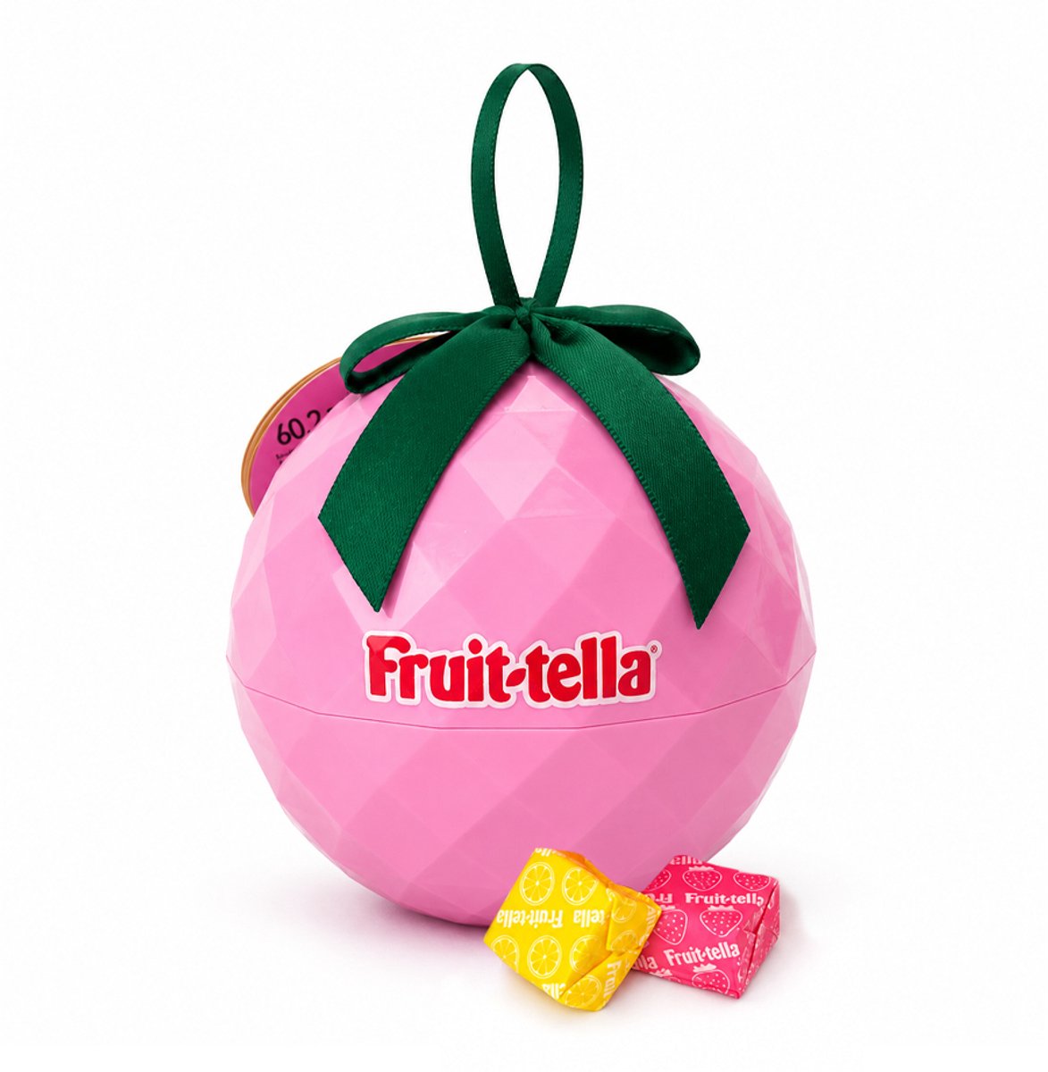 Fruit-tella Summer Fruits 60g - 15 stuks - Gift ball - Geschenkbal met snoep - Kerstbal