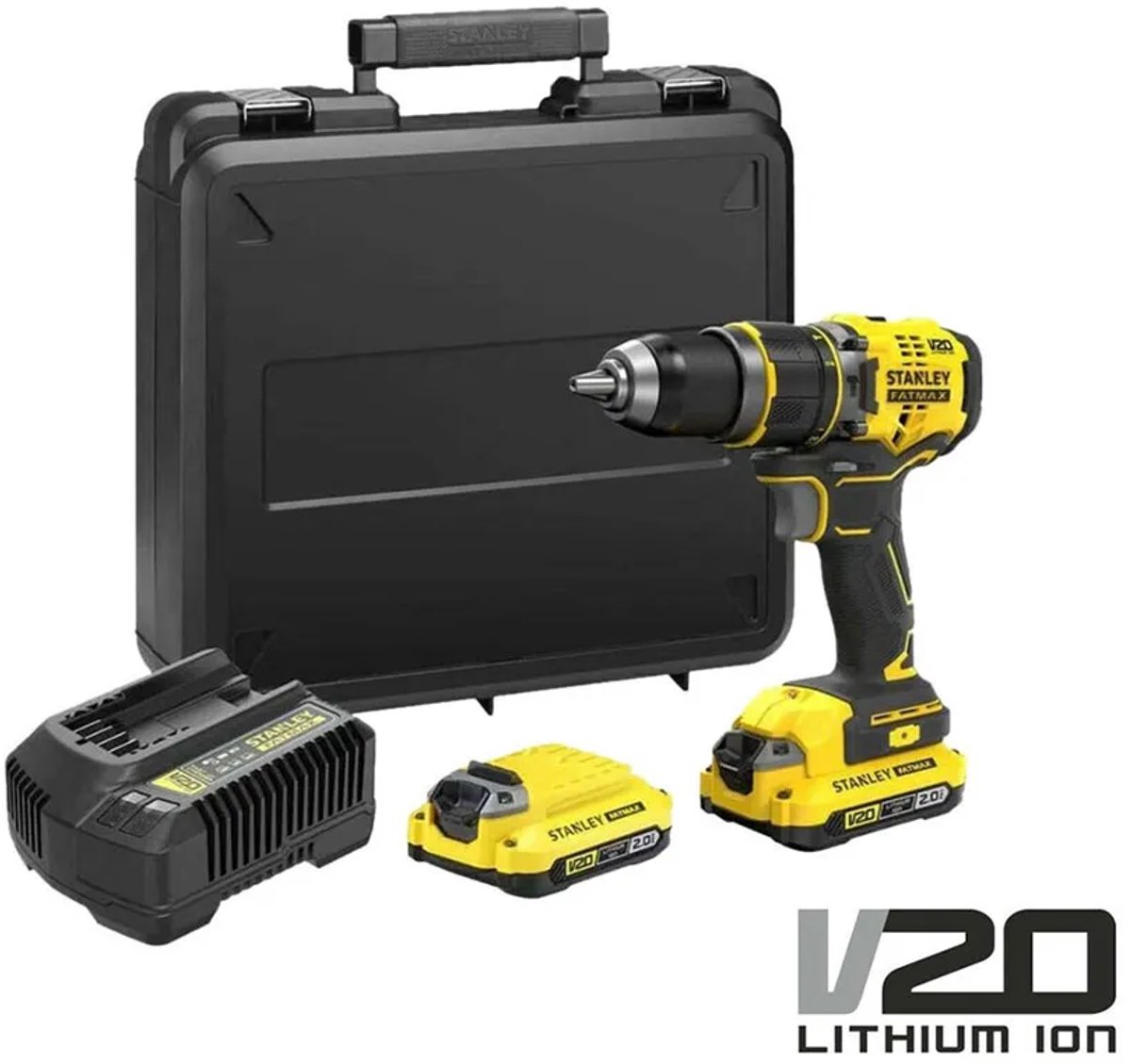 Stanley SFMCD721D2K FATMAX® V20 Accu klop-/schroefboormachine Brushless 18V 2.0Ah in koffer – foto 3