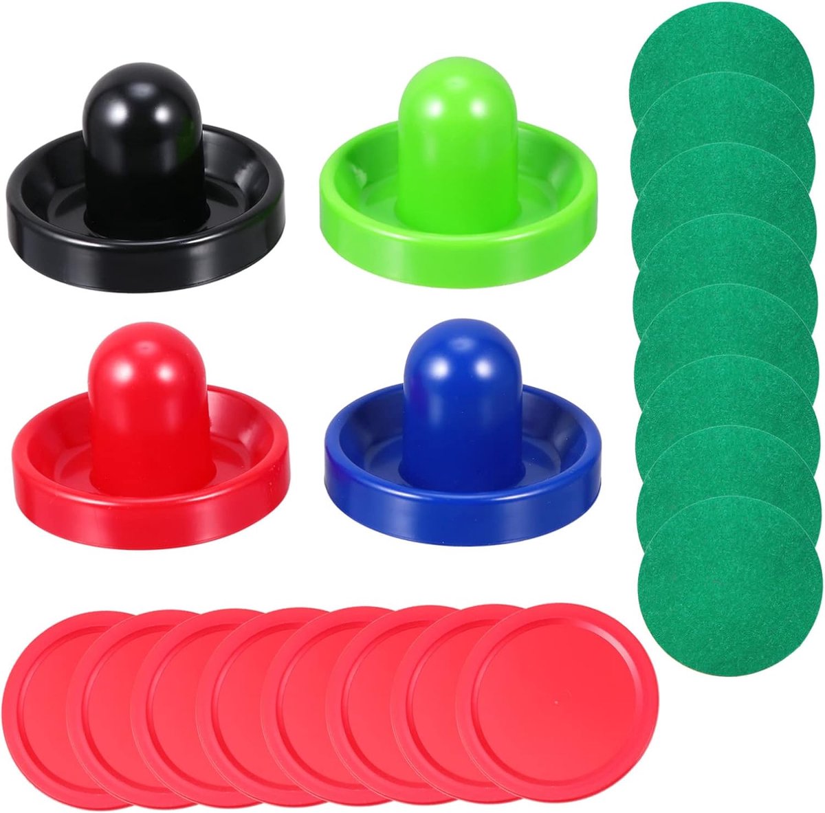 Air Hockey Set - Pucks en Pushers - Tafelspel Spelen - Slagvast Plastic - Diverse Kleuren - Meerdere Stukken