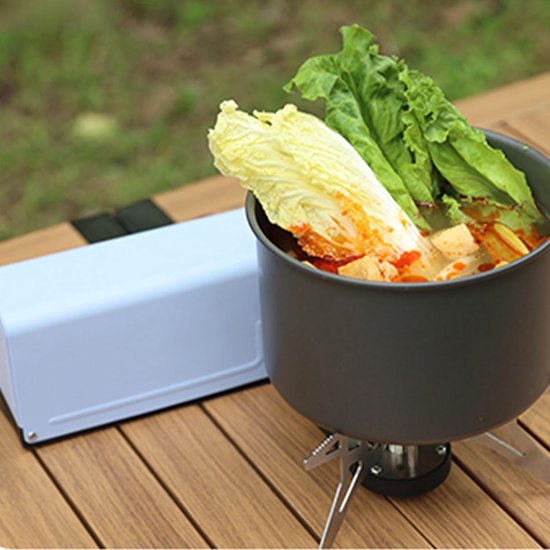 Opvouwbaar fornuis - Campingbrander buiten - Buiten koken - Winddichte roestvrijstaal - 2800 Watt - Zwart — afbeelding 4