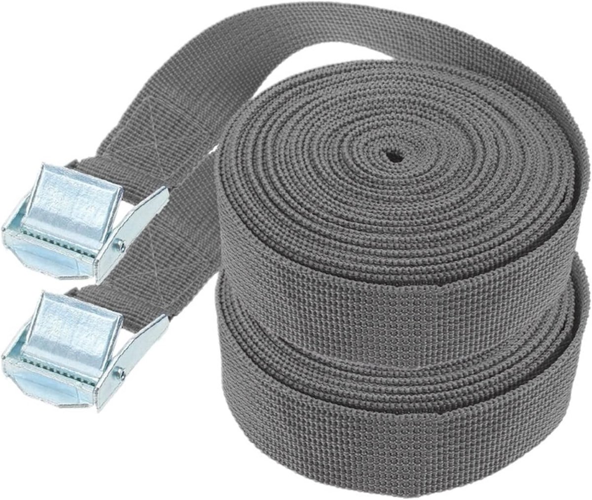 Spanbanden Set - Bagageriemen Ratelband - Lading Zekeren - Verstelbare Lengte - 2x 1 Meter - Grijs