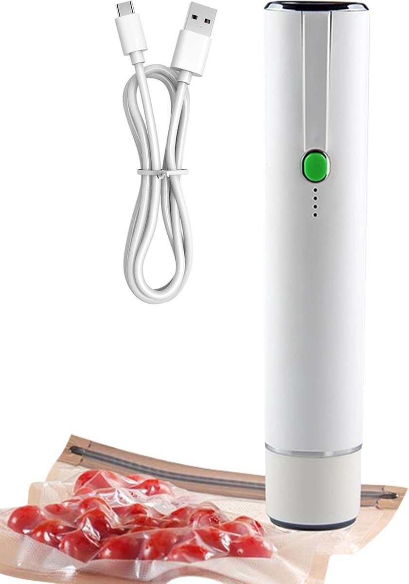Compacte Vacuümmachine - Afsluitapparaat Opladen - Voedsel Bewaren - Krachtige Zuigkracht - 192 cm Lengte - Zwart