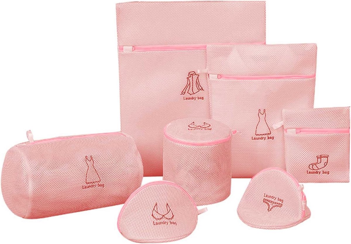 Gaas Waszak Set Kleding Wassen Bescherming Kleding Automatische Rits 7 Delig Roze