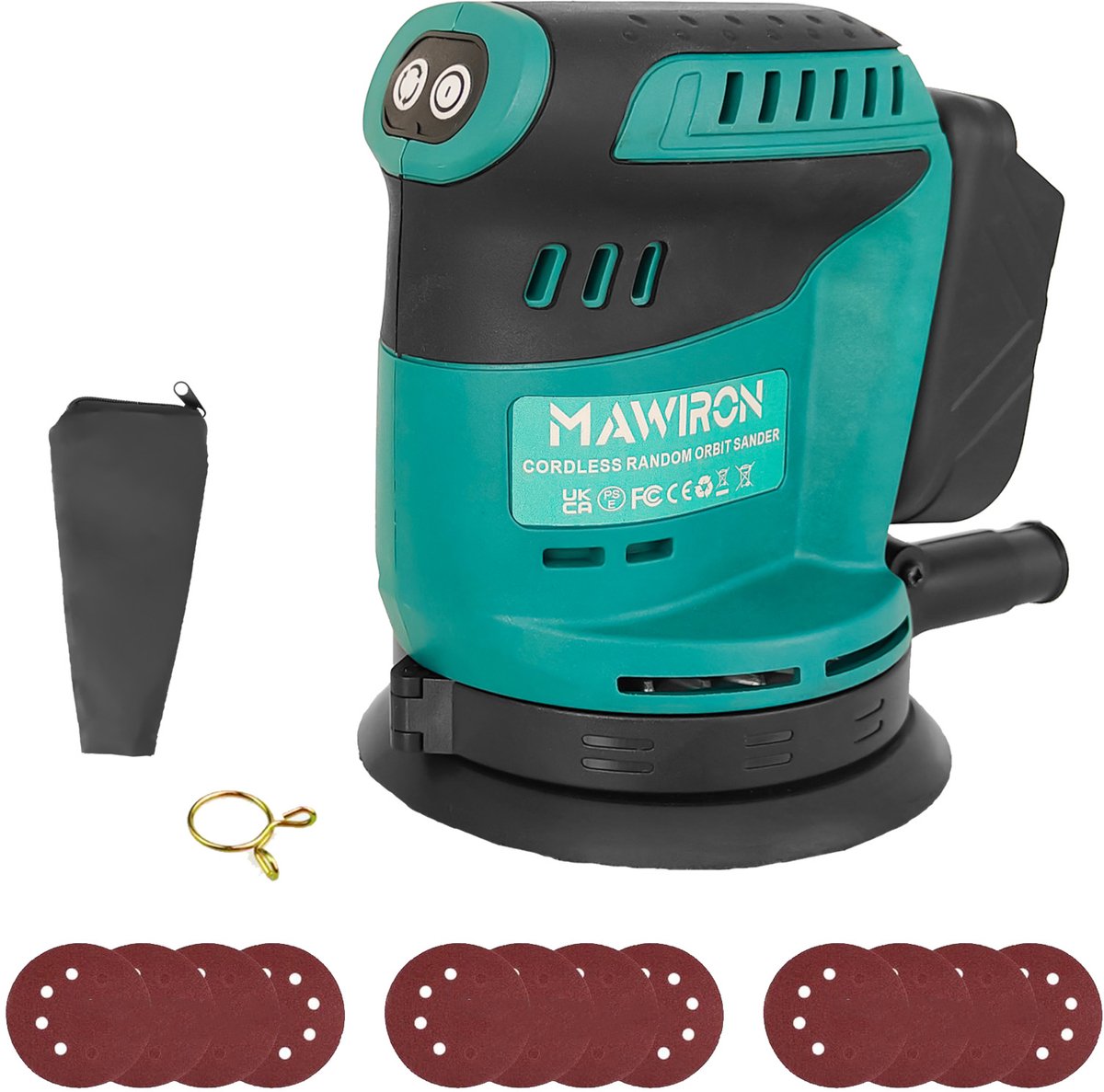 Orbitale schuurmachine – compatibel met Makita 18V Batterij, 12 bladen, 360° – voor schuren en polijsten – zonder accu