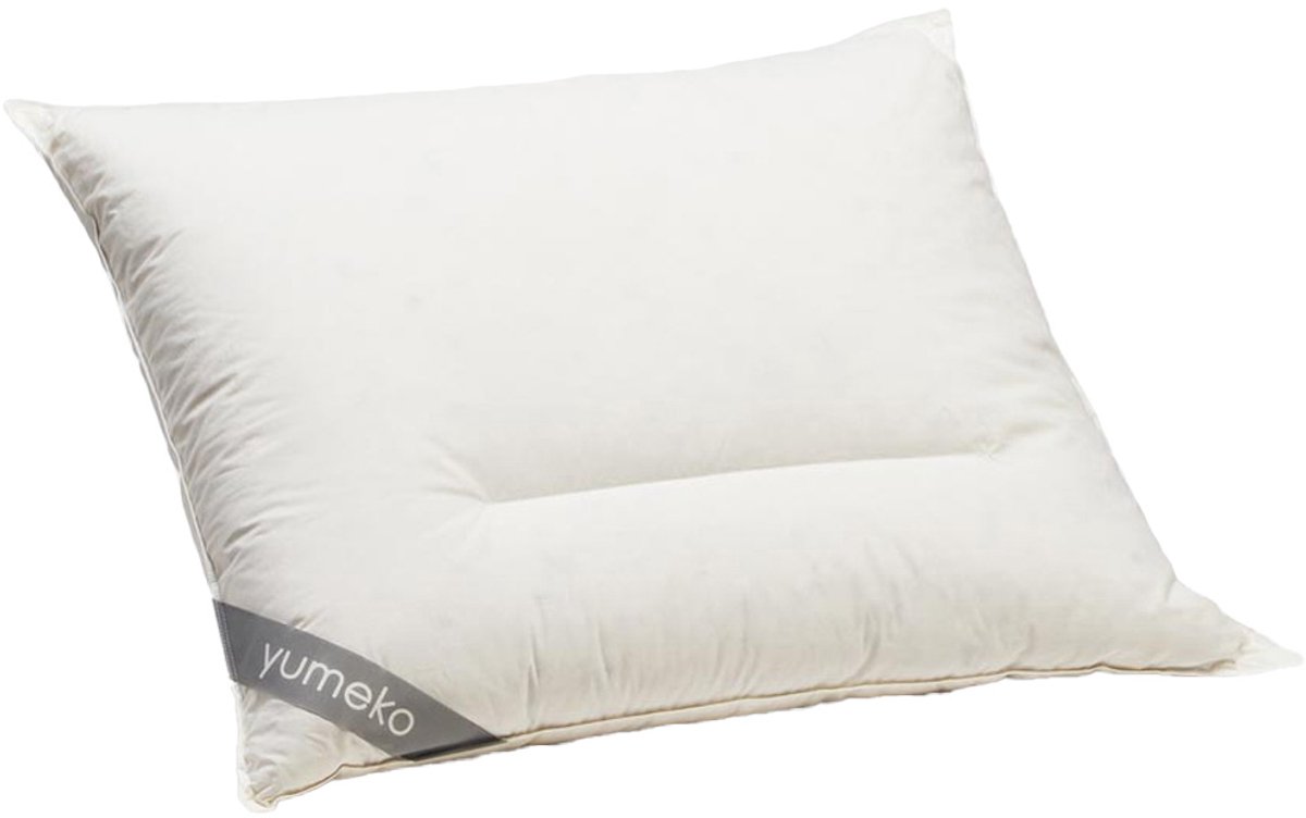 Yumeko hoofdkussen ganzendons 70x90 medium - Biologisch & ecologisch wit