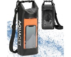 Aquaget® Drybag | Waterdichte Tas | 2 Liter | Zwart//Oranje